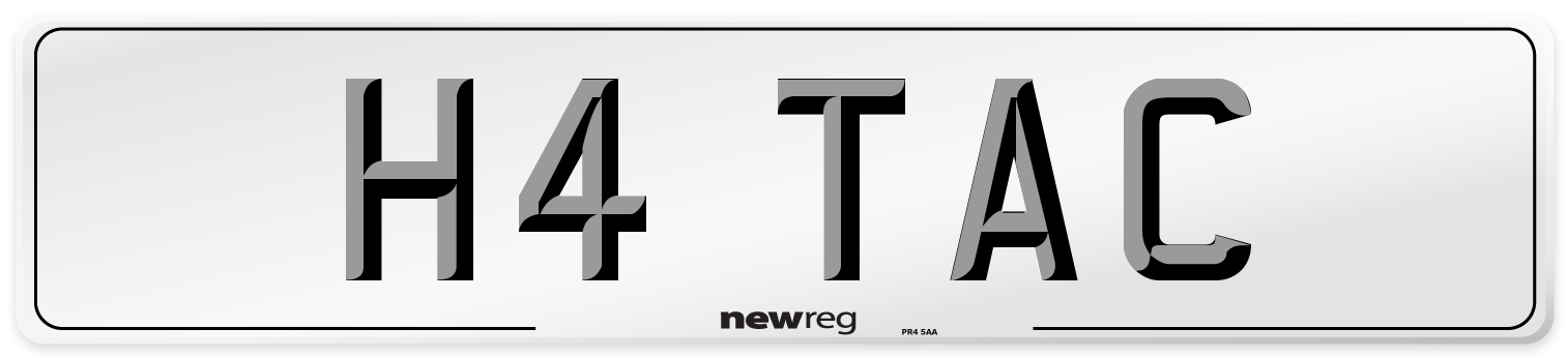 H4 TAC Number Plate from New Reg